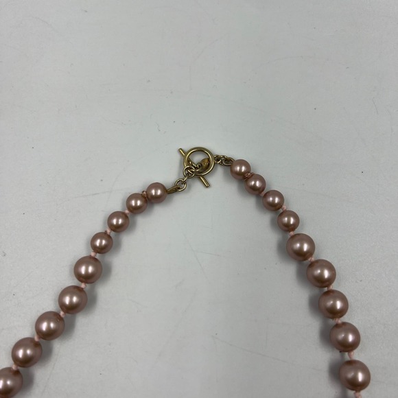 Vintage Monet Dark Faux Pearl Necklace Chunky Small To Large Rod Ring Close MCM - Picture 5 of 7